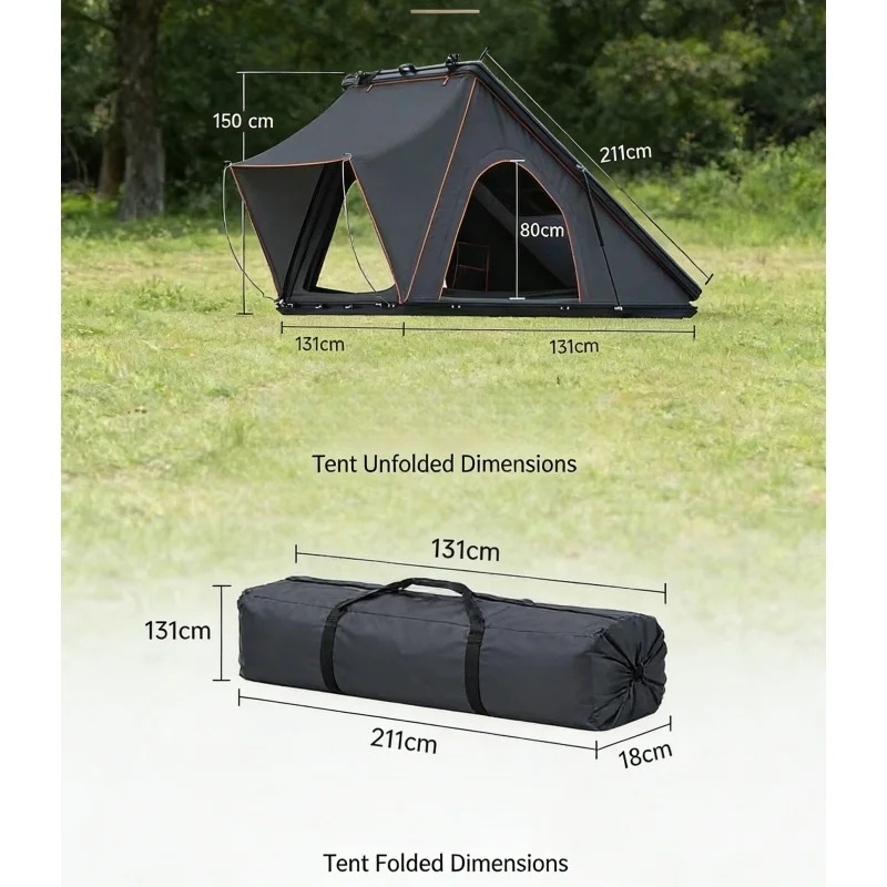 Outdoor Camping Van Tent - Hot Selling Aluminum Hard Rooftop Tent