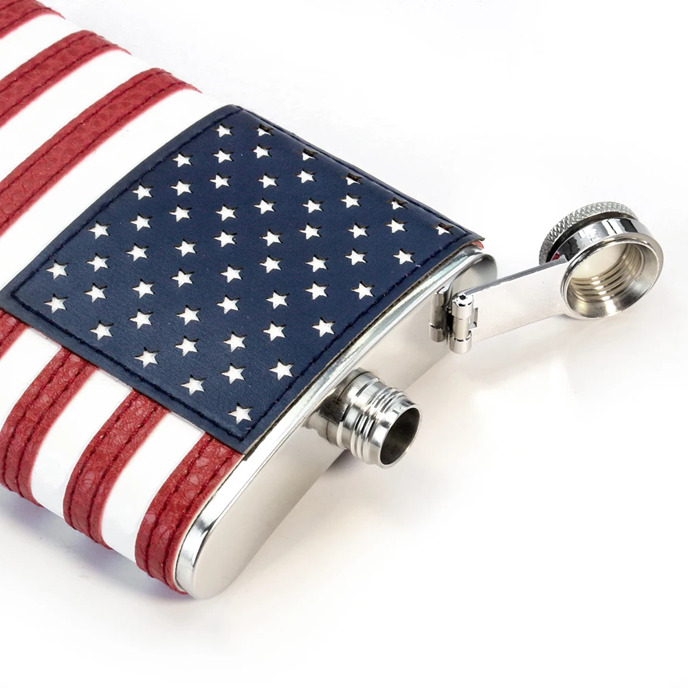 USA Flag  Wine Pot Leather Cov - Outdoor Camping Usa 评论和价格