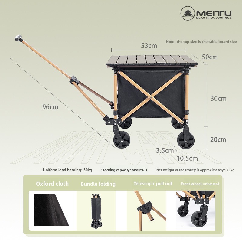 Outdoor Folding Wagon Portable - Outdoor Camping Trolley 评论和价格
