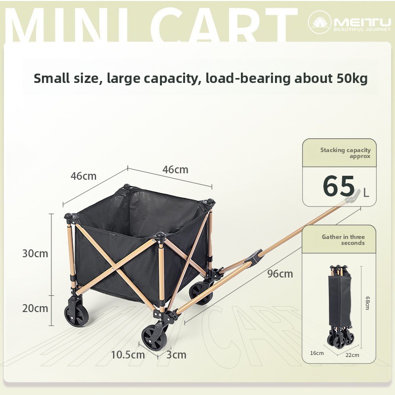 Outdoor Folding Wagon Portable - Outdoor Camping Trolley 评论和价格